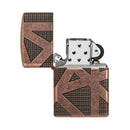 Zippo Armor Antique Copper Geometric Design Deep Carve Lighters