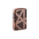 Zippo Armor Antique Copper Geometric Design Deep Carve Lighters