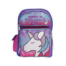 Always Be Magical Girls 16 inch Large Unicorn Backpack