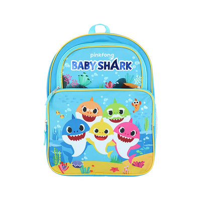 5 Baby Shark 16" Large 2 Pocket Backpack