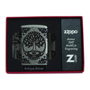 Zippo Silver Metal Tree of Life Pocket Lighter