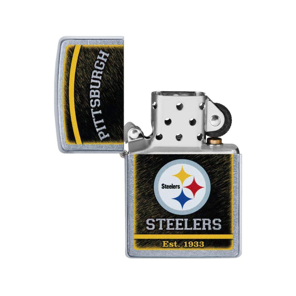 Zippo NFL Pittsburgh Steelers Helmet Street Chrome Windproof Lighter