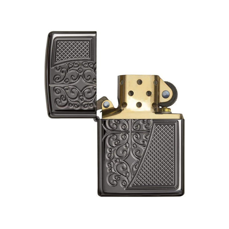 Zippo Filigree Design Black Matte Windproof Lighter