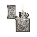 Zippo Black Metal Chrome Hunting Flower Lighters